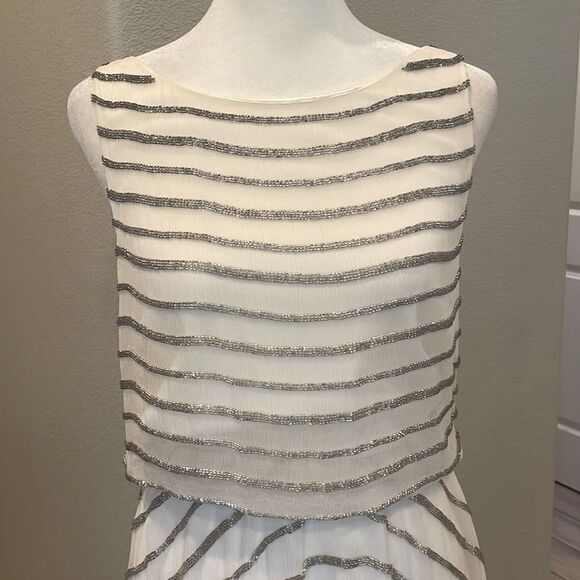 Alice+ Olivia Gisel Beaded Cowl Back MIDI Sequin Dress Size Small - Picture 2 of 6